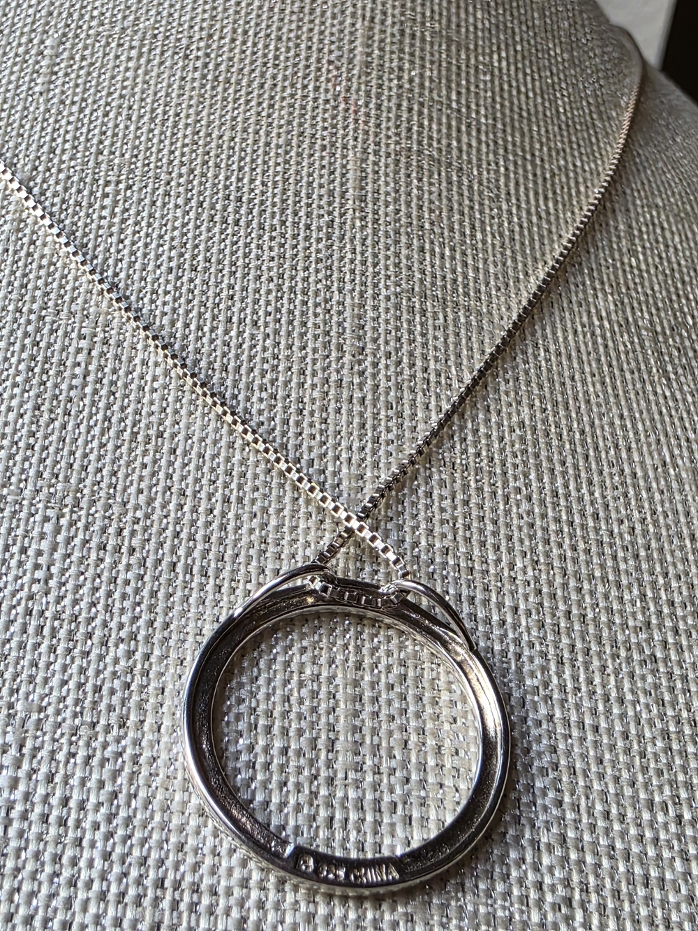 925 sterling silver pave eternity circle pendant 18" necklace - Picture 8 of 16